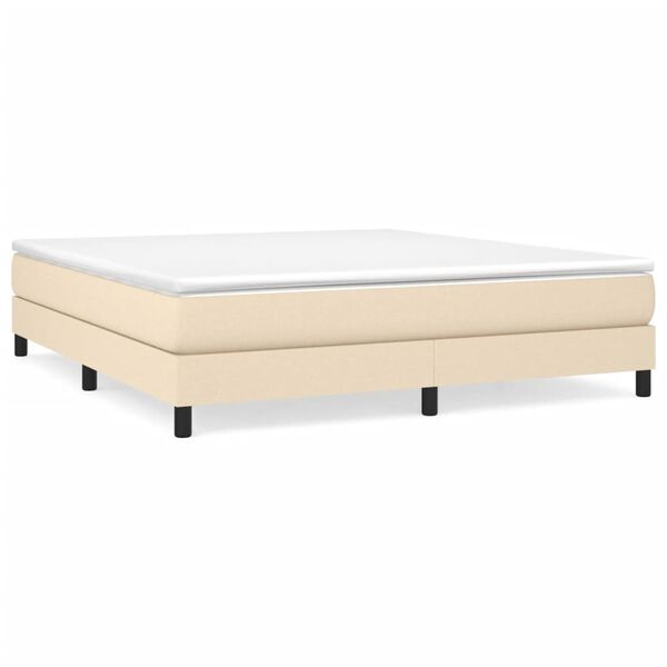 vidaXL Boxspringbettgestell Creme 160x200 cm Stoff