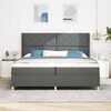 vidaXL Boxspringbett mit Matratze mit Kopfteil Grau 200 x 200 cm Stoff