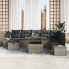 vidaXL Garten-Sofa-Set 11 pcs Grau Poly Rattan