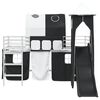 vidaXL Kinderloftbett Wei&szlig; und Schwarz 79,5 x 200 cm Metall