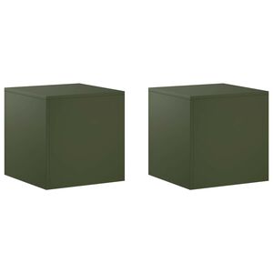 vidaXL Pflanzenst&auml;nder 2 pcs Olivgr&uuml;n 40 x 40 x 40 cm Stahl