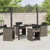 vidaXL Garten Essgruppe 5 pcs Grau Poly-Rattan