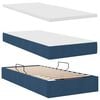 vidaXL Bett mit Stauraum und LED mit Matratze Blau 90 x 200 cm Stoff