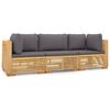 vidaXL 3-tlg. Garten-Lounge-Set mit Kissen Massivholz Teak