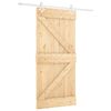 vidaXL Schiebet&uuml;r 90 x 210 cm Massives Kiefernholz Nat&uuml;rlich und Wei&szlig;