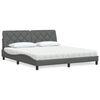 vidaXL Bett mit Matratze Dunkelgrau 180x200 cm Stoff