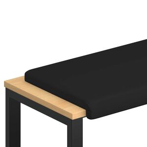 vidaXL Bankkissen Kunstleder Schwarz Tiefe 35 cm