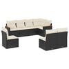 vidaXL 8-tlg. Garten-Sofagarnitur mit Kissen Schwarz Poly Rattan