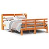 vidaXL Bettgestell mit Kopfteil ohne Matratze Wachsbraun 120x190 cm