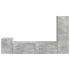 vidaXL TV-Schrankset Wandmontiert 4 pcs Beton Grau Holzwerkstoff