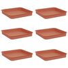 vidaXL Quadratisches Blumentablett 6 stk. Ziegelrot 15 x 15 x 2 cm