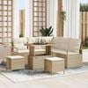 vidaXL Gartensofa-set mit Kissen 8 pcs Beige Poly-Rattan