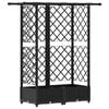 vidaXL Hochbeet mit Rankgitter und Dach Schwarz 124 x 40 x 123 cm PP