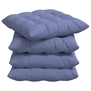 vidaXL Sitzkissen 4 stk. Stoff Jeans blau 40 x 40 x 6 cm