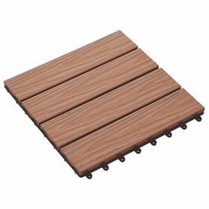 vidaXL Terrassenfliese 3D-Design 11 pcs Hellbraun 30 x 30 cm WPC