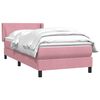 vidaXL Boxspringbett mit Matratze Rosa 90x210 cm Samt