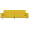 vidaXL Schlafsofa 2-Sitzer mit 2 Kissen Gelb Samt