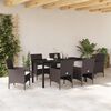 vidaXL Garten Essgruppe mit Kissen 7 pcs Braun Poly-Rattan