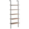vidaXL Leiterregal mit 5 B&ouml;den Dunkelbraun und Schwarz 64x35x185 cm