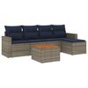 vidaXL 6-teiliges Gartensofa-Set mit Kissen, grau, Polyrattan