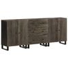 vidaXL 3-tlg. Sideboards Schwarz 60x33x75 cm Massivholz Mango