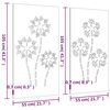 vidaXL 2-tlg. Garten-Wanddeko 105x55 cm Cortenstahl Blumen-Design