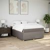 vidaXL Boxspringbett mit Matratze Taupe 160x200 cm Stoff
