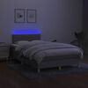 vidaXL Boxspringbett mit Matratze & LED Hellgrau 120x190 cm Stoff