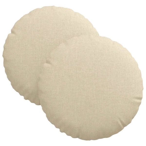 vidaXL Sitzkissen 2 pcs Creme &Oslash;30 x 13 cm Stoff