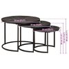 vidaXL Nesting-Couchtische 3 pcs Schwarz Massivholz Mango und Stahl