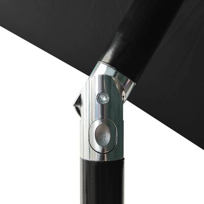 vidaXL Sonnenschirm mit Aluminium-Mast 3-lagig Schwarz 2 m
