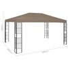 vidaXL Pavillon mit LED-Lichterkette 4x3 m Taupe