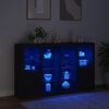 vidaXL Sideboards mit LED-Leuchten 3 Stk. Schwarz Holzwerkstoff