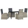 vidaXL Garten Essgruppe 5 stk. Grau Poly-Rattan