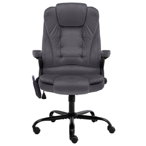 vidaXL Massage-B&uuml;rostuhl Dunkelgrau Samt