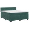vidaXL Boxspringbett mit Matratze Dunkelgr&uuml;n 160 x 200 cm Samt