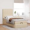 vidaXL Ottoman-Bett mit Matratze Creme 90x200 cm Stoff