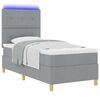 vidaXL Boxspringbett mit Matratze Hellgrau 90 x 200 cm Stoff