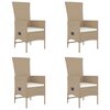 vidaXL 5-tlg. Garten-Essgruppe mit Kissen Beige Poly Rattan