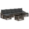 vidaXL Gartensofa-set 8 stk. Grau und Dunkelgrau Poly-Rattan