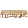 vidaXL Outdoor-Sofagarnitur 7 Stk. Wei&szlig; und Beige Polyester