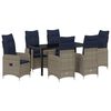 vidaXL Garten Essgruppe mit Kissen 7 pcs Schwarz Poly-Rattan