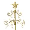 vidaXL Metall Weihnachtsbaum Gold 150 cm Pulverbeschichteter Stahl
