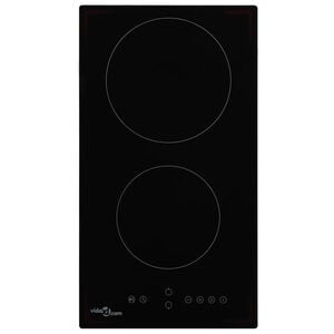 vidaXL Glaskeramik-Kochfeld mit 2 Platten Touch Control 3000 W