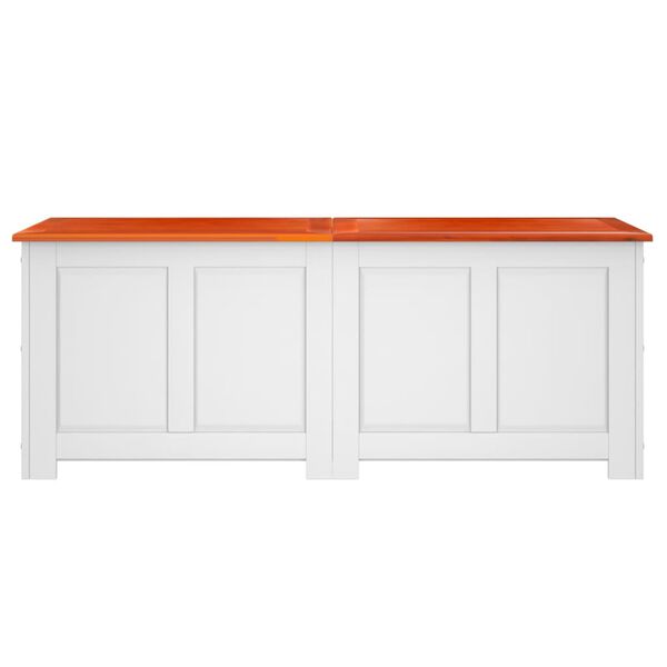 vidaXL Truhe mit Deckel Braun und Wei&szlig; Massivholz Akazie