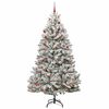 vidaXL K&uuml;nstlicher Weihnachtsbaum Gr&uuml;n und Wei&szlig; 210 cm PVC und Metall