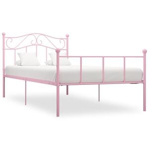 vidaXL Bettgestell Rosa Metall 90&times;200 cm