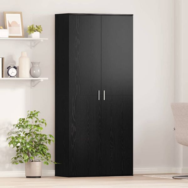 vidaXL Highboard Schwarz Eichen-Optik 80 x 35 x 180 cm Holzwerkstoff