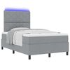vidaXL Boxspringbett mit Matratze mit LED Hellgrau 120 x 200 cm Stoff