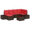 vidaXL Gartensofa-set mit Kissen 7 pcs Braun Poly-Rattan
